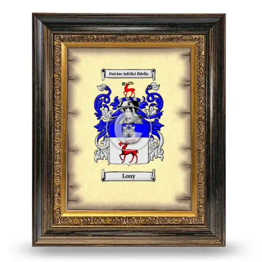 Lony Coat of Arms Framed - Heirloom