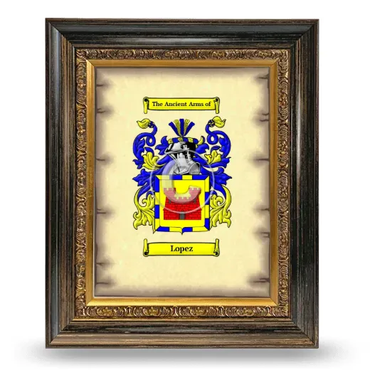 Lopez Coat of Arms Framed - Heirloom