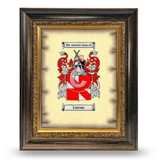 Lorean Coat of Arms Framed - Heirloom