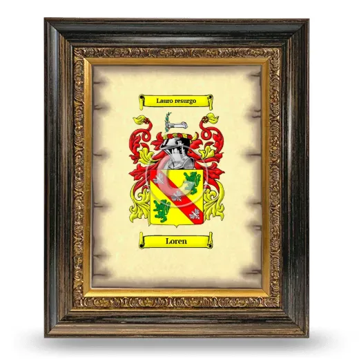 Loren Coat of Arms Framed - Heirloom