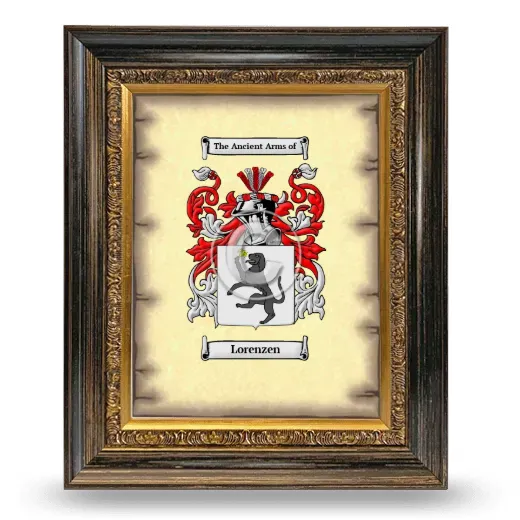 Lorenzen Coat of Arms Framed - Heirloom