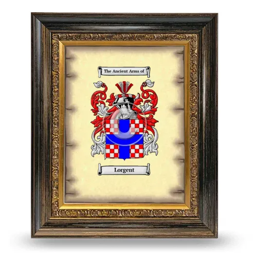 Lorgent Coat of Arms Framed - Heirloom