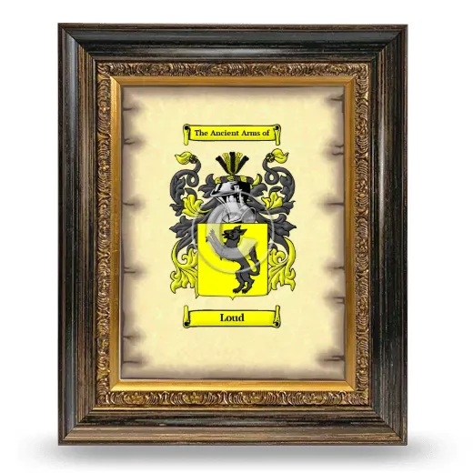 Loud Coat of Arms Framed - Heirloom