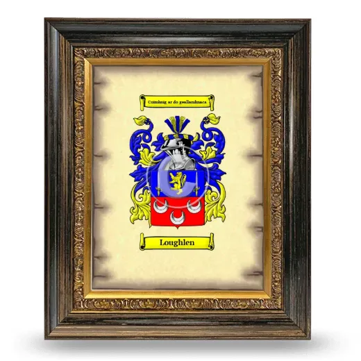 Loughlen Coat of Arms Framed - Heirloom