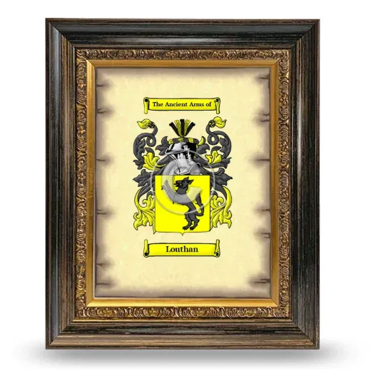 Louthan Coat of Arms Framed - Heirloom