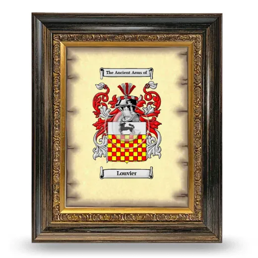 Louvier Coat of Arms Framed - Heirloom