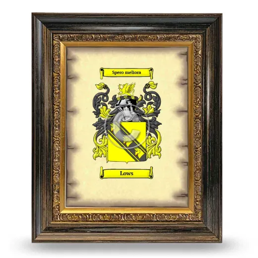 Lows Coat of Arms Framed - Heirloom