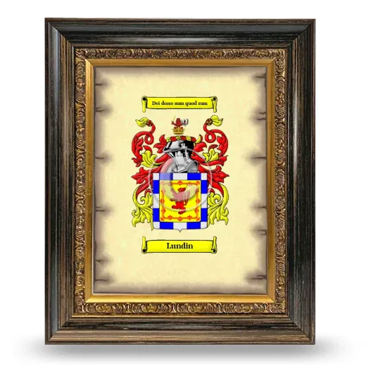 Lundin Coat of Arms Framed - Heirloom