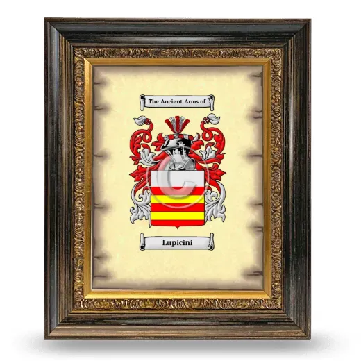 Lupicini Coat of Arms Framed - Heirloom