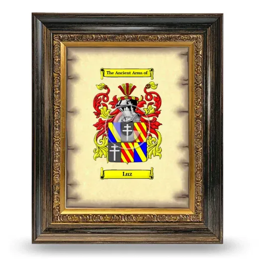 Luz Coat of Arms Framed - Heirloom