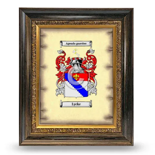 Lycke Coat of Arms Framed - Heirloom