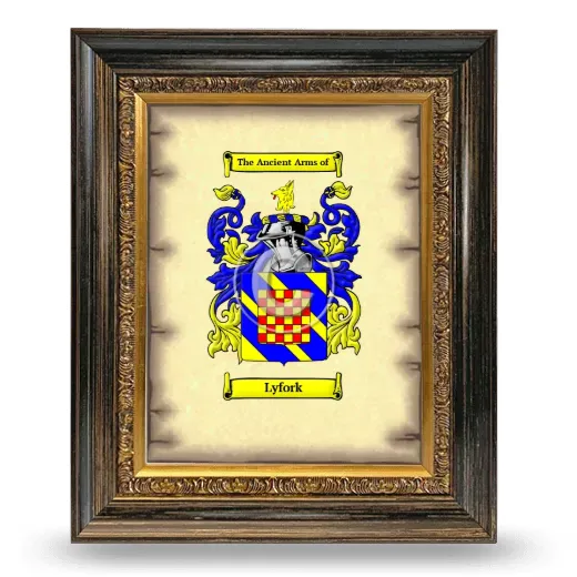 Lyfork Coat of Arms Framed - Heirloom