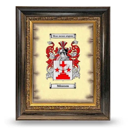 Månsson Coat of Arms Framed - Heirloom