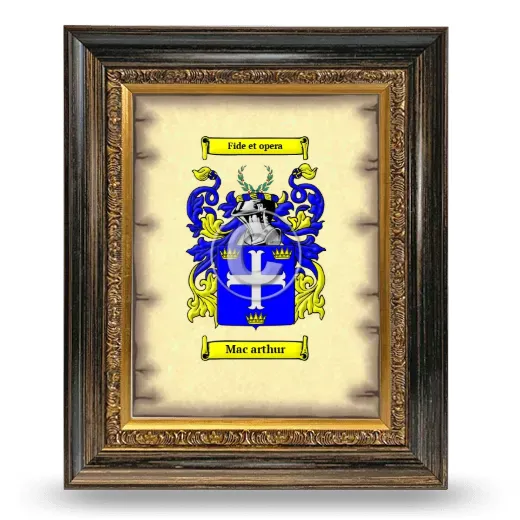 Mac arthur Coat of Arms Framed - Heirloom