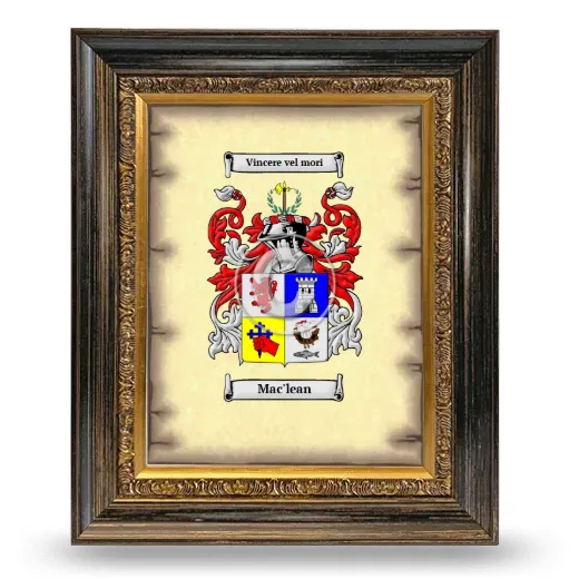 Mac'lean Coat of Arms Framed - Heirloom