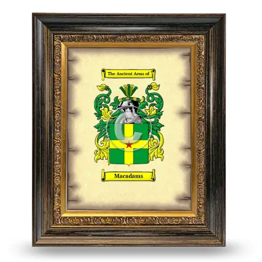 Macadams Coat of Arms Framed - Heirloom