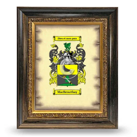 MacBerarthay Coat of Arms Framed - Heirloom
