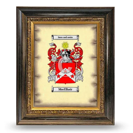 MacElhair Coat of Arms Framed - Heirloom