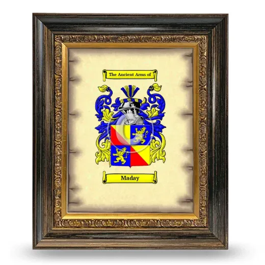 Maday Coat of Arms Framed - Heirloom