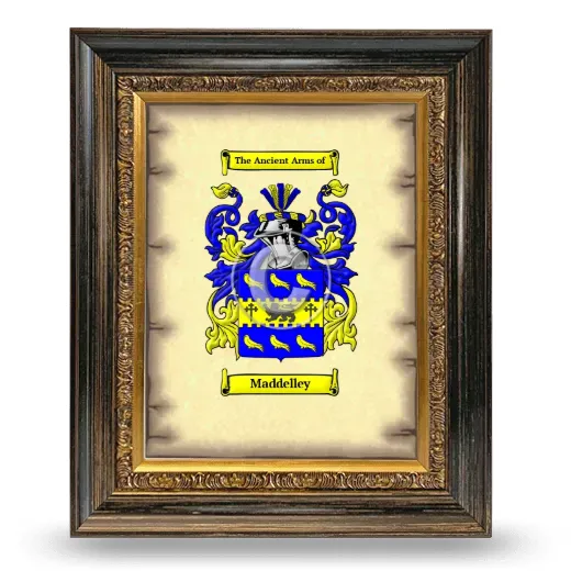 Maddelley Coat of Arms Framed - Heirloom