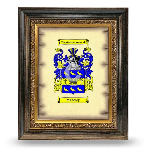 Maddley Coat of Arms Framed - Heirloom