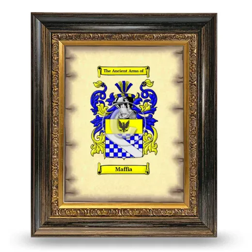 Maffia Coat of Arms Framed - Heirloom