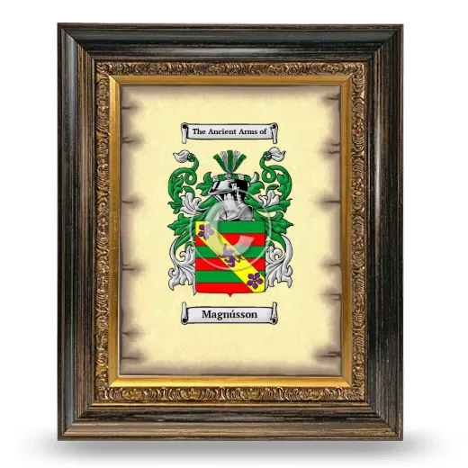 Magnússon Coat of Arms Framed - Heirloom