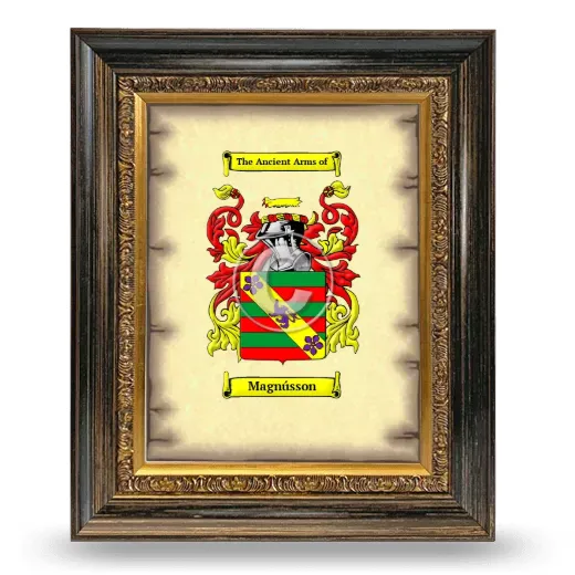 Magnússon Coat of Arms Framed - Heirloom