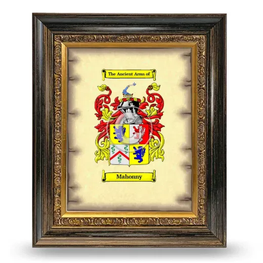 Mahonny Coat of Arms Framed - Heirloom