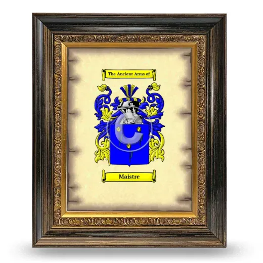 Maistre Coat of Arms Framed - Heirloom