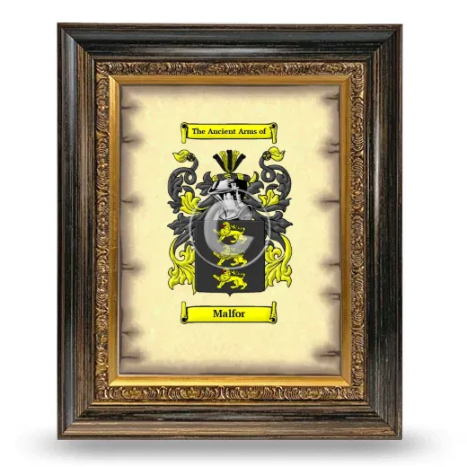 Malfor Coat of Arms Framed - Heirloom