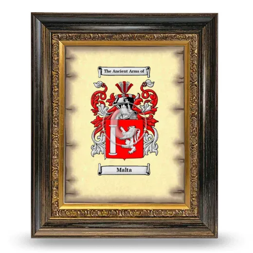 Malta Coat of Arms Framed - Heirloom