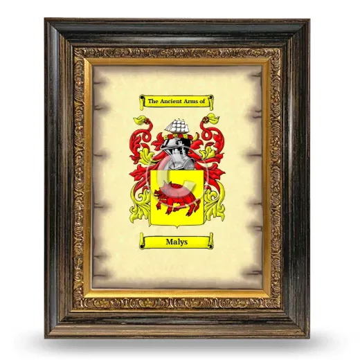 Malys Coat of Arms Framed - Heirloom