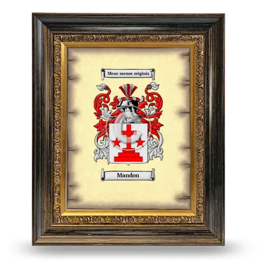 Mandon Coat of Arms Framed - Heirloom