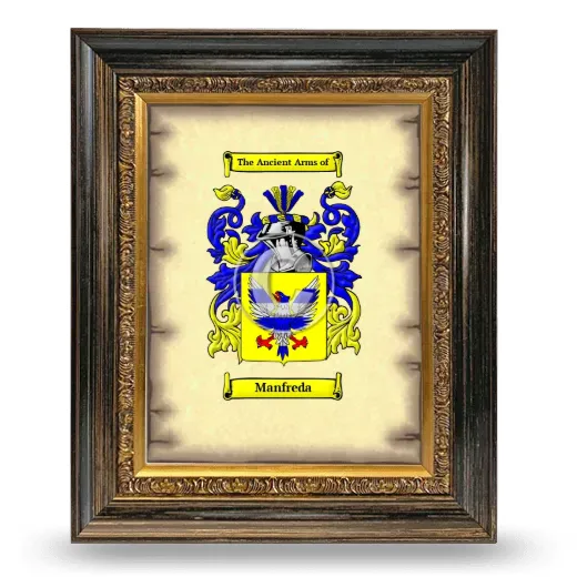 Manfreda Coat of Arms Framed - Heirloom