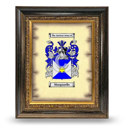 Manganello Coat of Arms Framed - Heirloom
