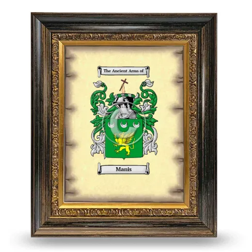 Manis Coat of Arms Framed - Heirloom