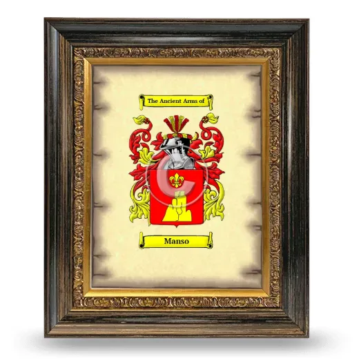 Manso Coat of Arms Framed - Heirloom