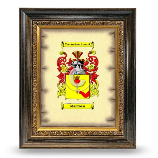 Mantoan Coat of Arms Framed - Heirloom