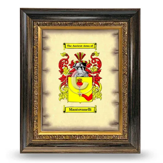Mantovanelli Coat of Arms Framed - Heirloom