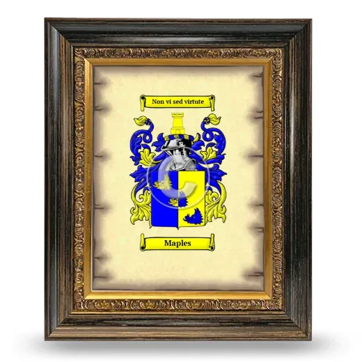 Maples Coat of Arms Framed - Heirloom