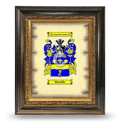 Maraldo Coat of Arms Framed - Heirloom