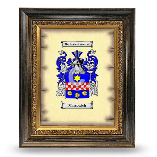 Marcowich Coat of Arms Framed - Heirloom