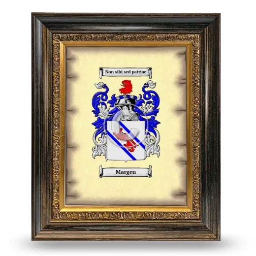 Margen Coat of Arms Framed - Heirloom