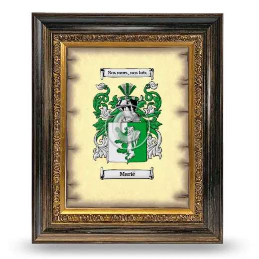 Marié Coat of Arms Framed - Heirloom