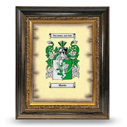 Mario Coat of Arms Framed - Heirloom