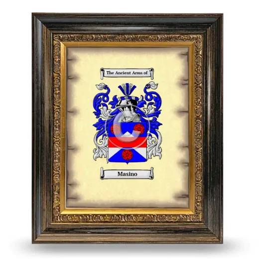 Masino Coat of Arms Framed - Heirloom