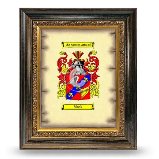 Mask Coat of Arms Framed - Heirloom