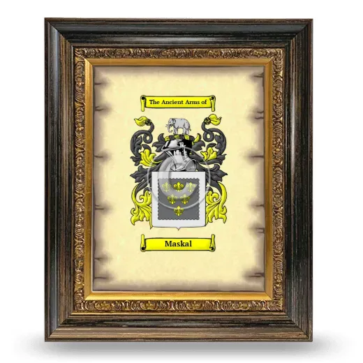 Maskal Coat of Arms Framed - Heirloom