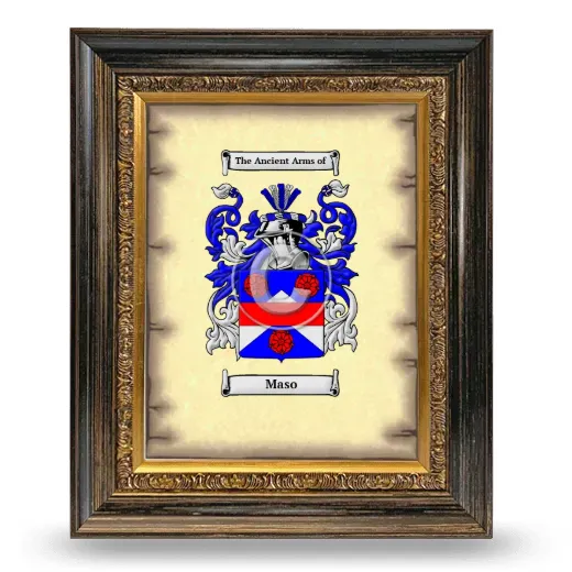 Maso Coat of Arms Framed - Heirloom